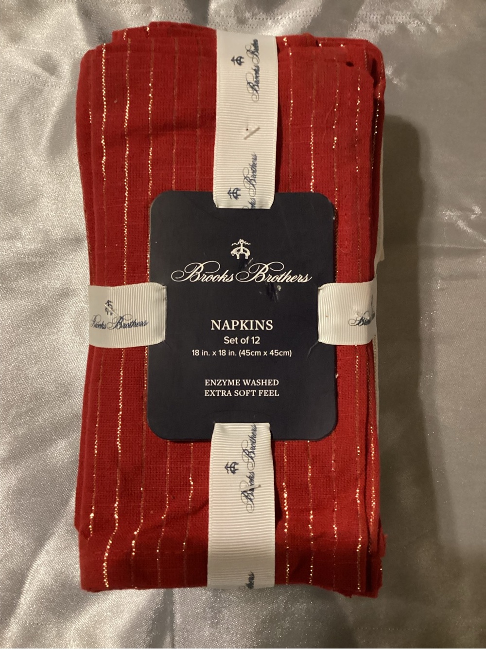 Brooks Brothers Set of 12 Holiday Linen Napkins